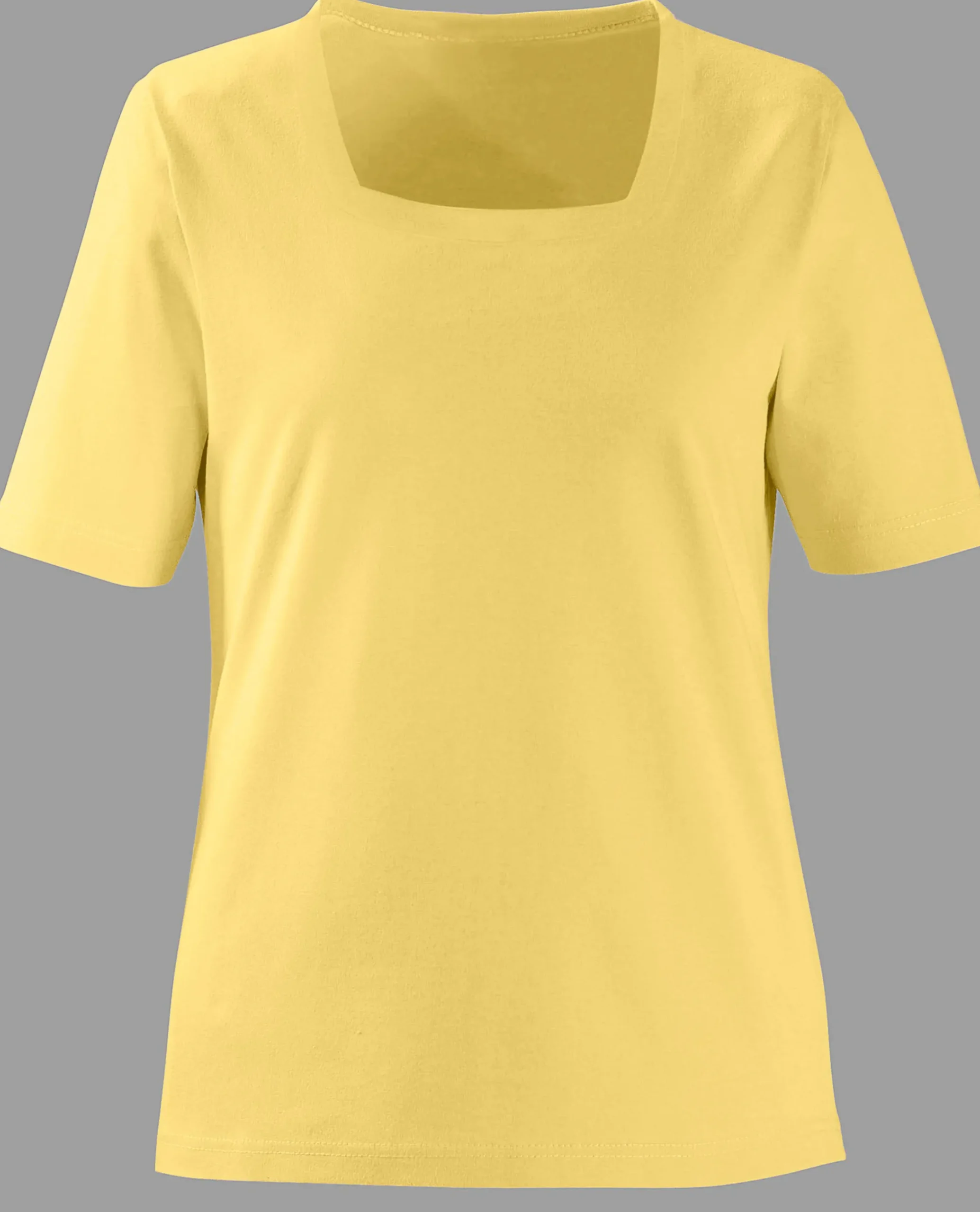 Shirts| Kurzarmshirt mit Karree-Ausschnitt gelb