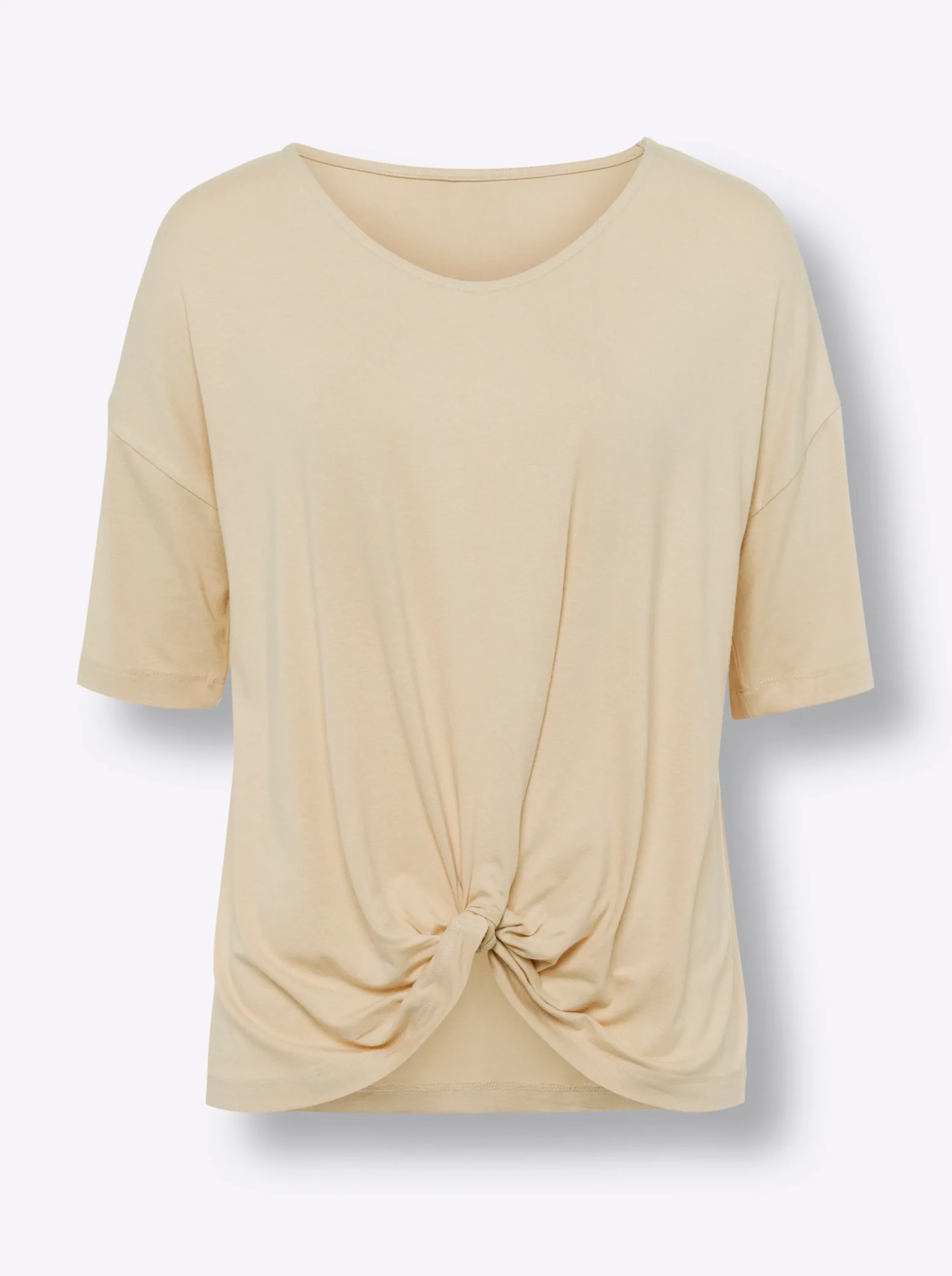 Shirts|heine Kurzarmshirt mit Knoten-Optik sand