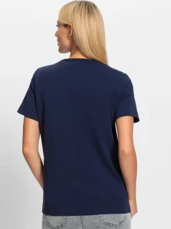 Shirts|heine Kurzarmshirt mit platziertem Druck marine-ecru