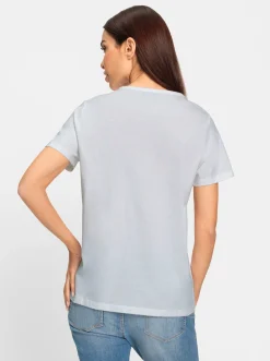 Shirts|heine Kurzarmshirt mit platziertem Druck weiß