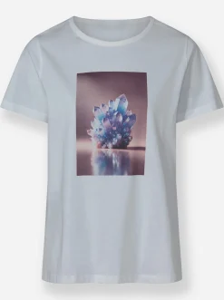 Shirts|heine Kurzarmshirt mit platziertem Druck weiß