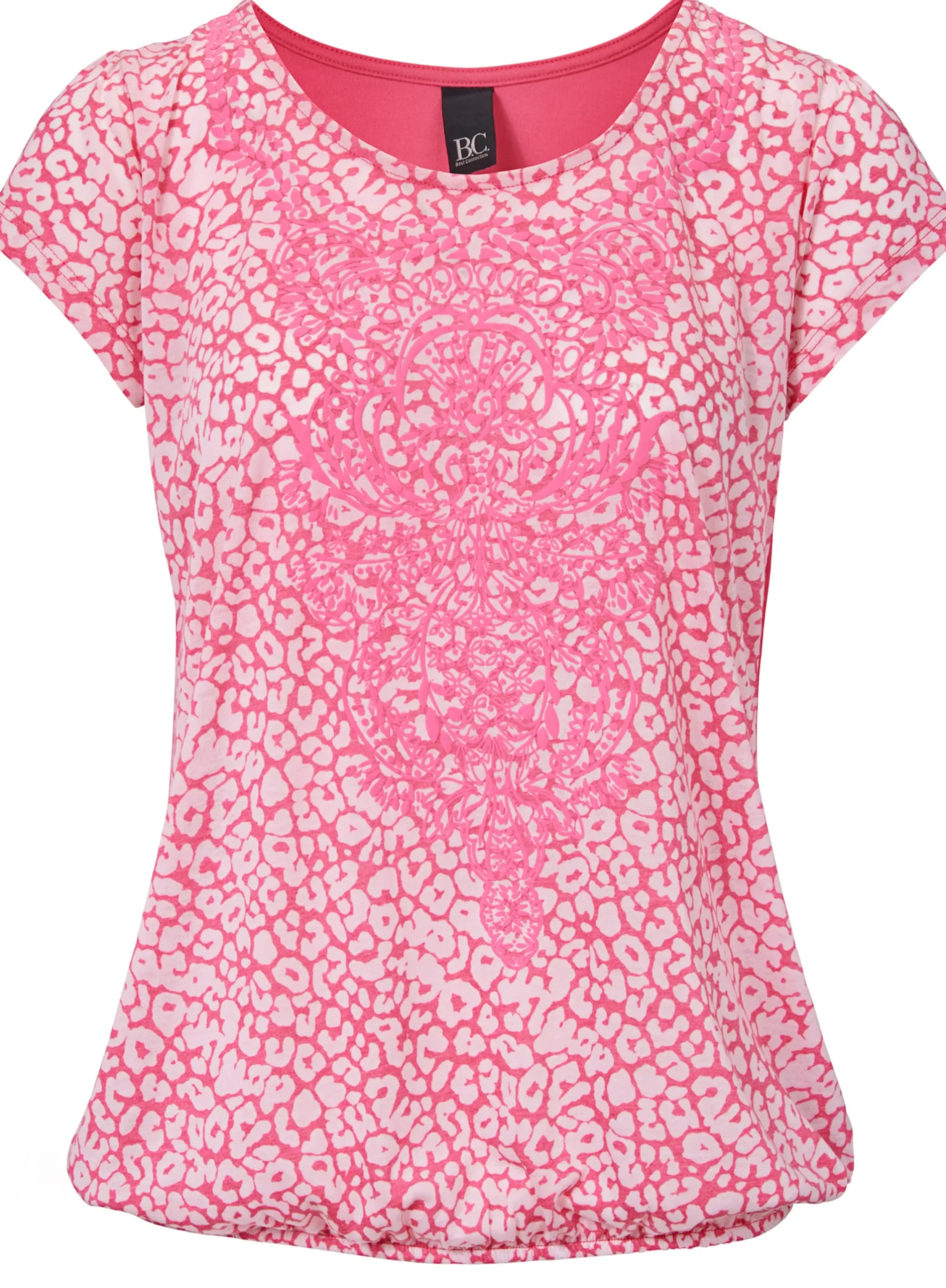 Strandmode|Shirts|heine Kurzarmshirt mit Transparenz-Effekt himbeere