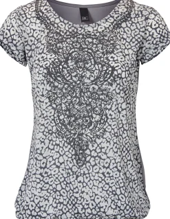 Strandmode|Shirts|heine Kurzarmshirt mit Transparenz-Effekt grau