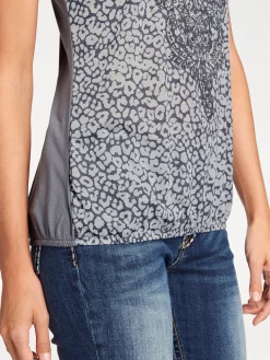 Strandmode|Shirts|heine Kurzarmshirt mit Transparenz-Effekt grau