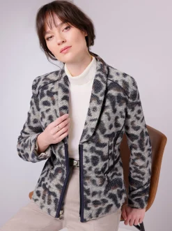Blazer|CREATION L PREMIUM Kurzblazer marine-sand-gemustert