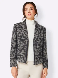 Blazer|CREATION L PREMIUM Kurzblazer marine-sand-gemustert