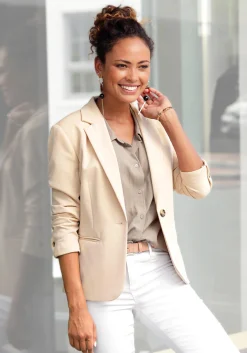 Blazer|LASCANA Kurzblazer camelfarben