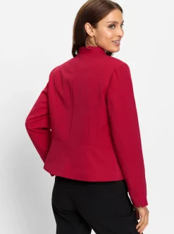 Blazer| Kurzblazer mit abgerundetem Saum rot