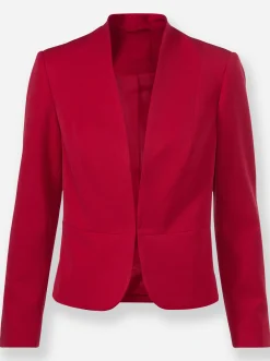 Blazer| Kurzblazer mit abgerundetem Saum rot