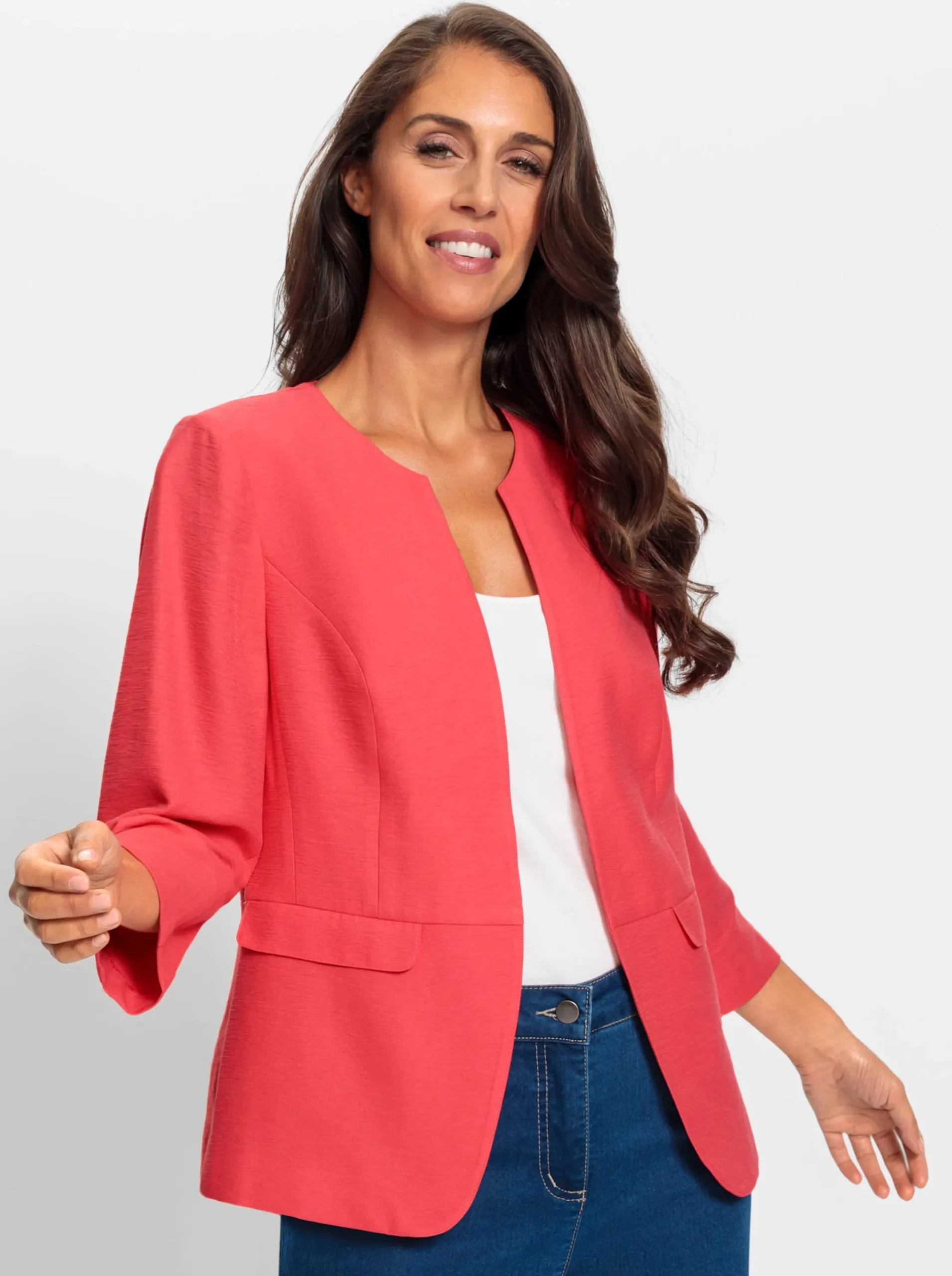Blazer|heine Kurzblazer mit Zierpatten hummer