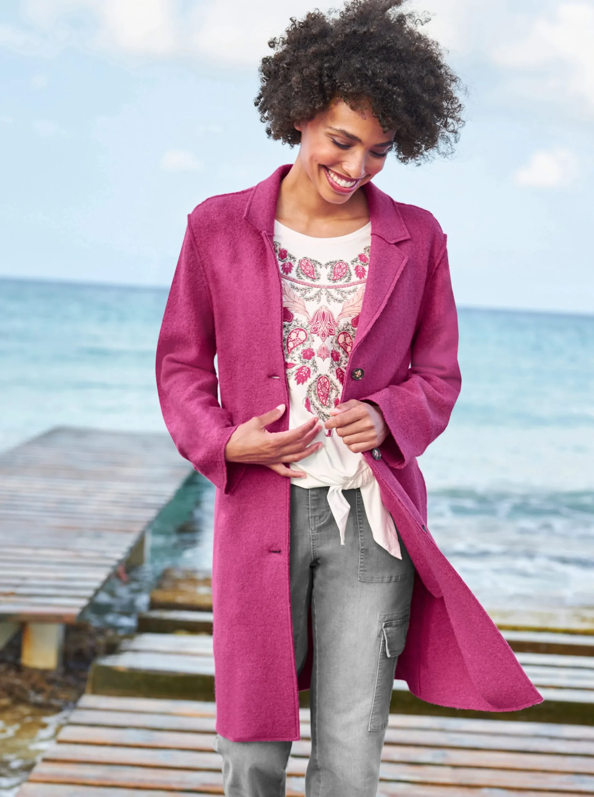 Mäntel|heine Kurzmantel magenta
