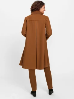 Mäntel| Kurzmantel in A-Linie cognac