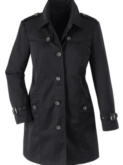 Mäntel| Kurzmantel in Trenchcoat-Optik schwarz