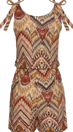 Strandmode|LASCANA Kurzoverall braun-bedruckt