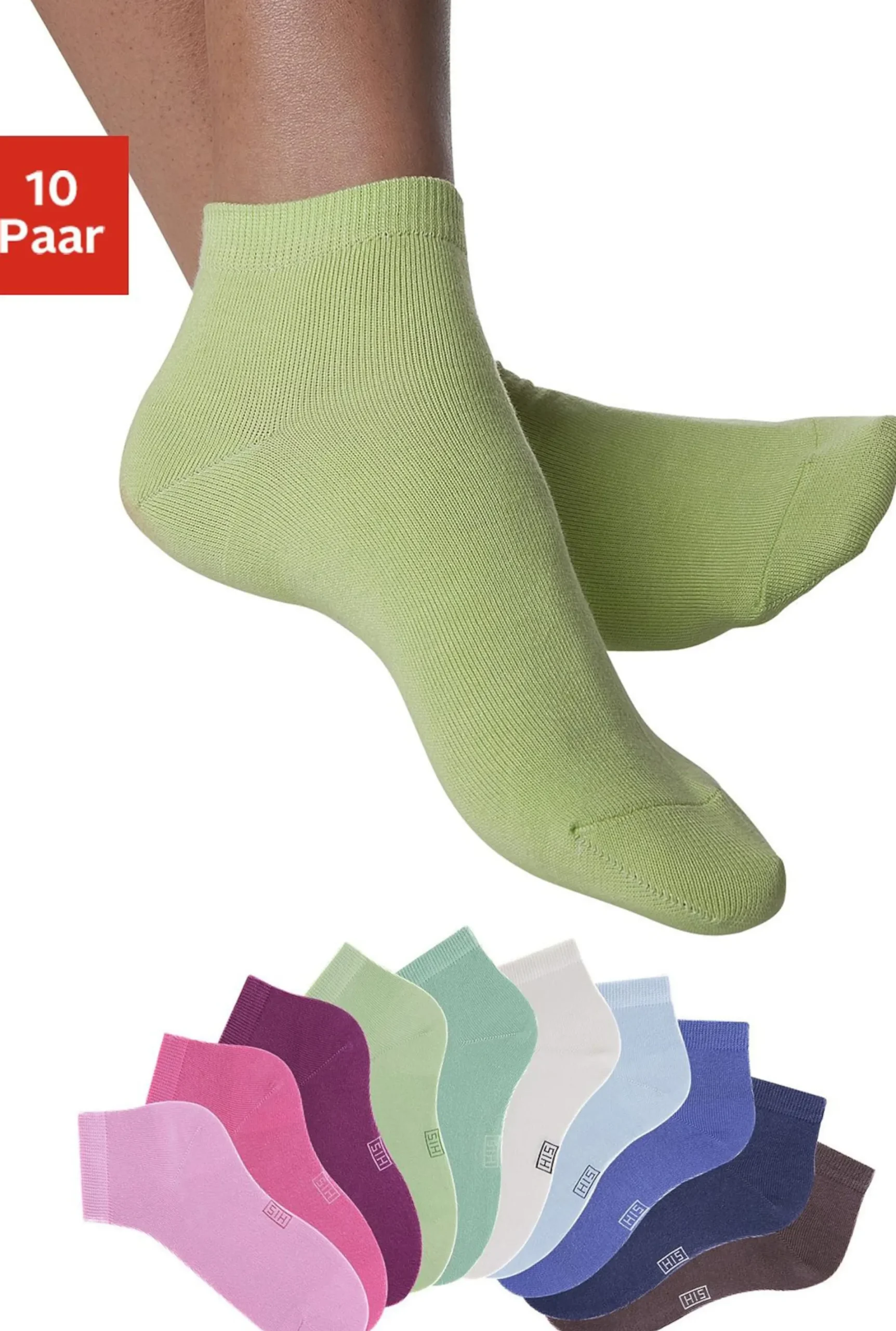 Strümpfe & Socken|H.I.S Kurzsocken marine,blau,grün,braun,rosa,ecru,hellblau,hellgrün,rosé,lila