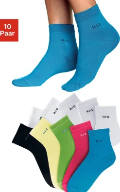 Strümpfe & Socken|H.I.S Kurzsocken bunt-weiß