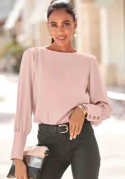 Strandmode|LASCANA Langarmbluse mauve