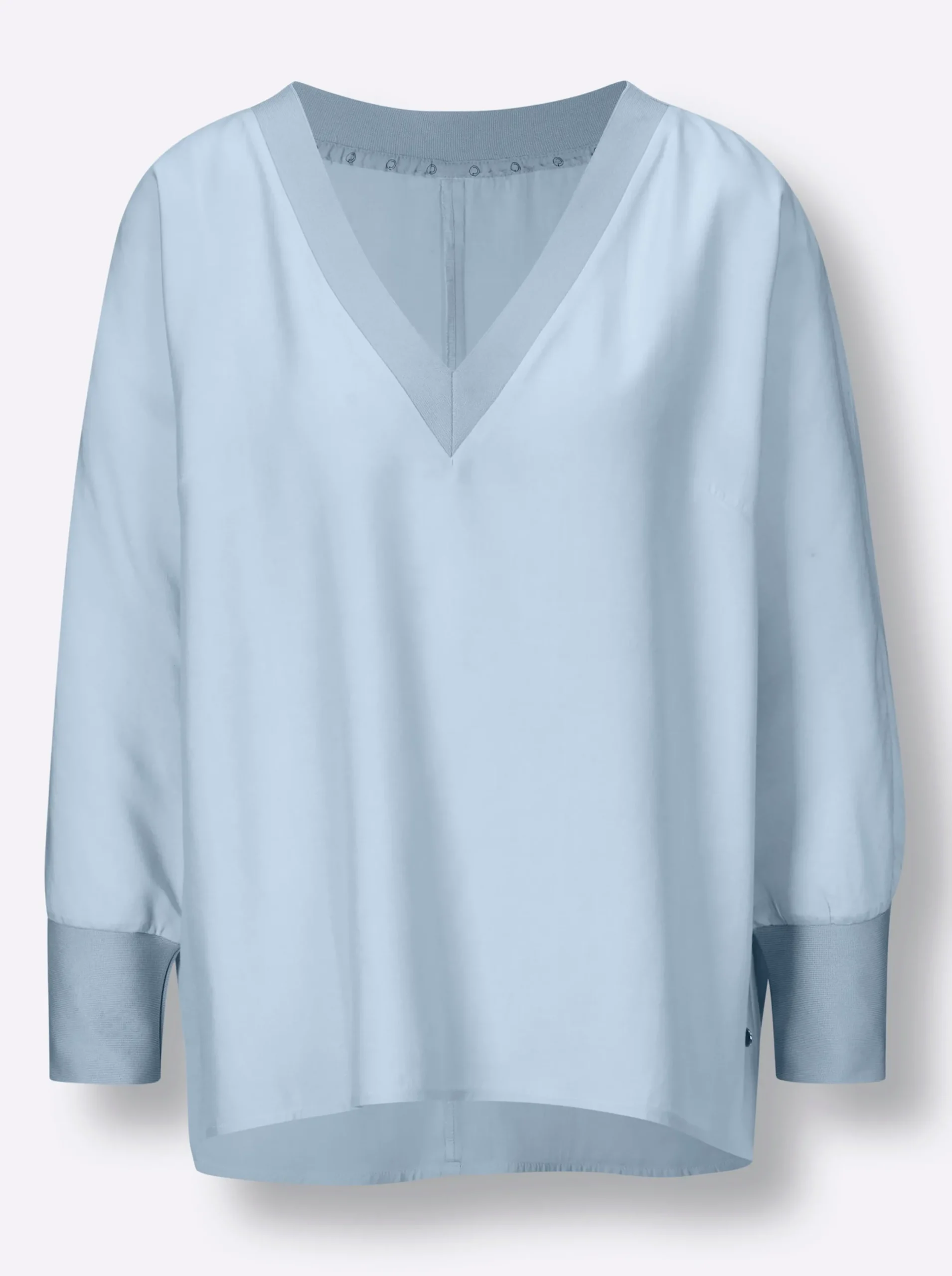 Blusen|CREATION L PREMIUM Langarmbluse mit Fledermaus-Ärmeln hellblau