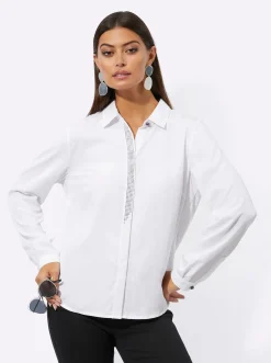 Blusen| Langarmbluse mit softweichem Modal ecru