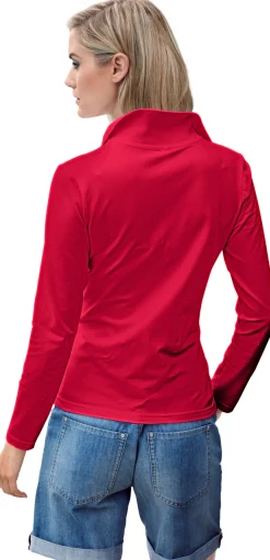 Strandmode|Basics|heine Langarm-Poloshirt in Pikee-Qualität rot