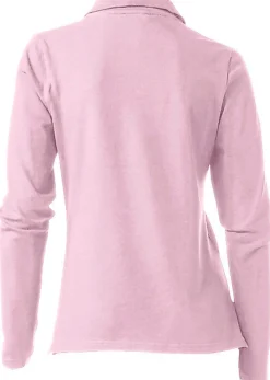 Strandmode|Basics|heine Langarm-Poloshirt in Pikee-Qualität rosé