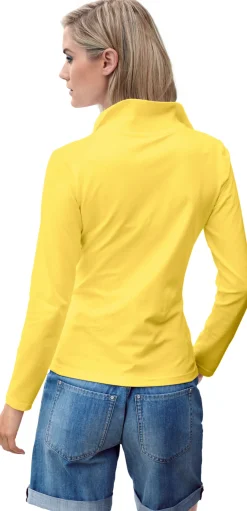Strandmode|Shirts|heine Langarm-Poloshirt in Pikee-Qualität gelb