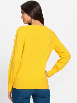 Pullover|heine Langarm-Pullover sonnengelb