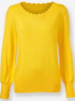 Pullover|heine Langarm-Pullover sonnengelb