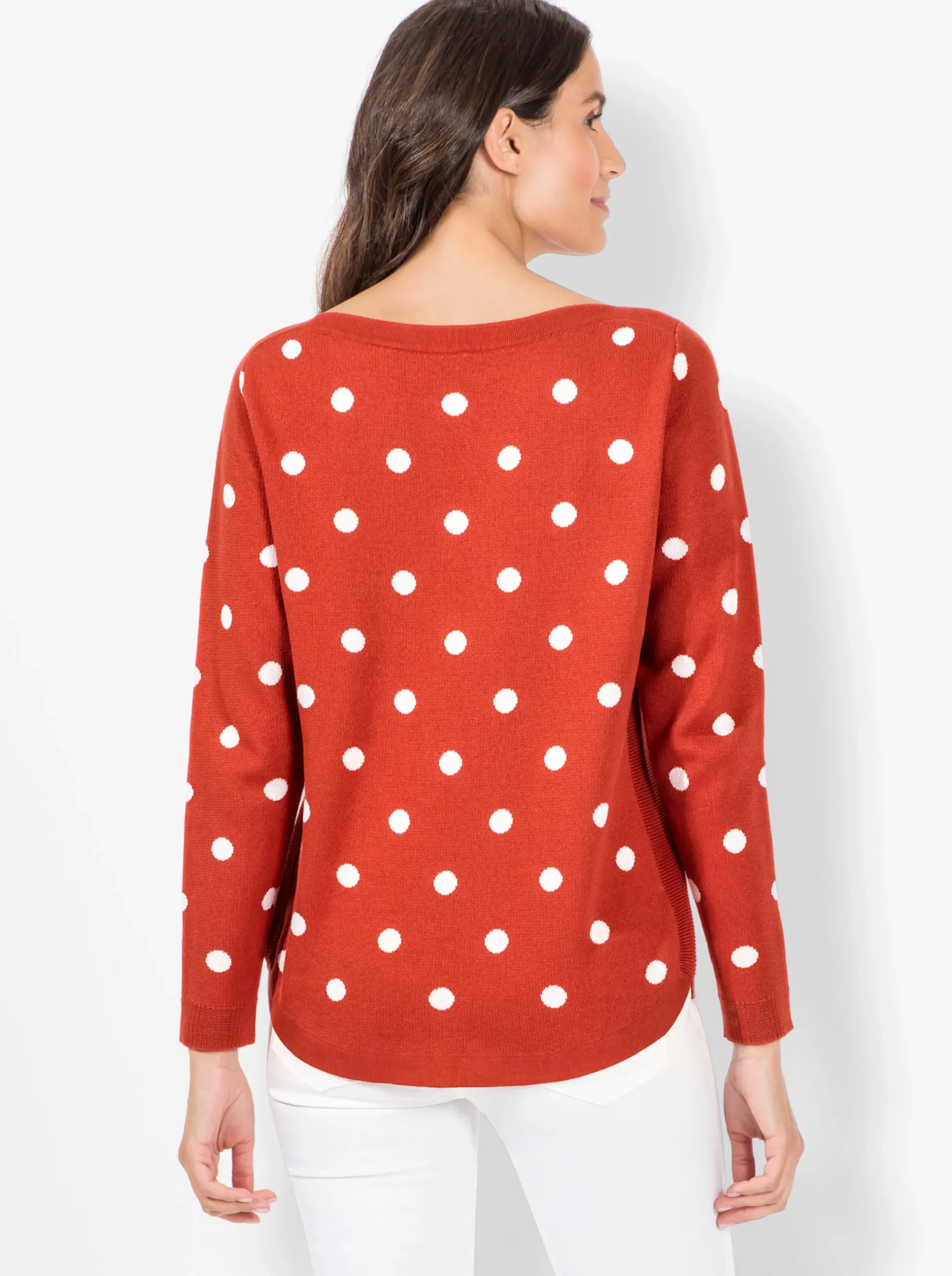 Pullover| Langarm-Pullover terra-ecru-gemustert