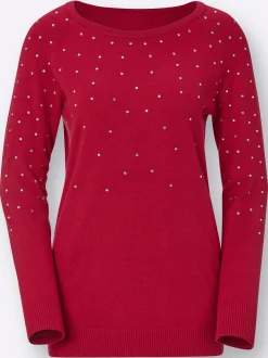 Pullover| Langarm-Pullover rot
