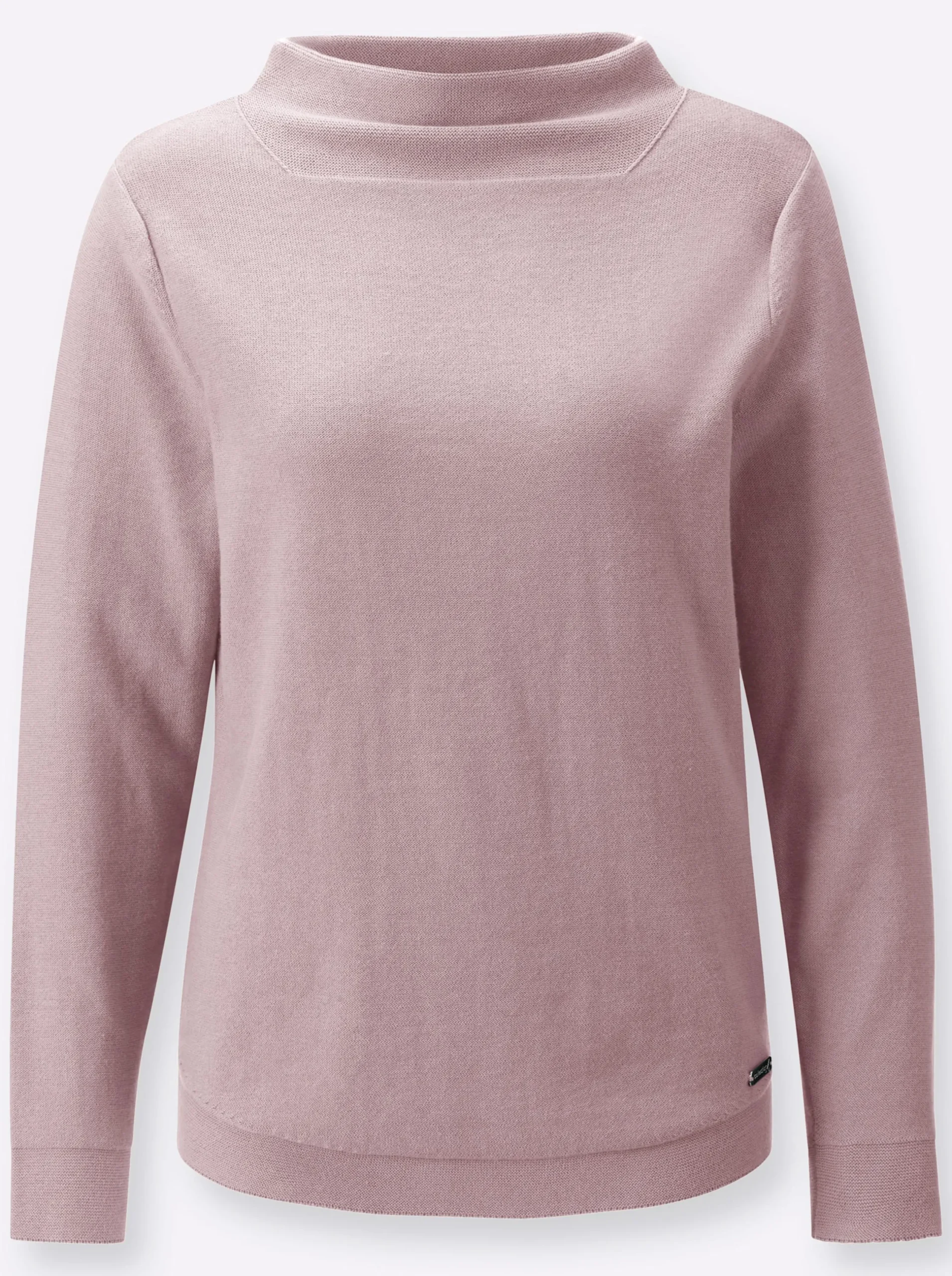 Pullover| Langarm-Pullover aus reiner Baumwolle mauve