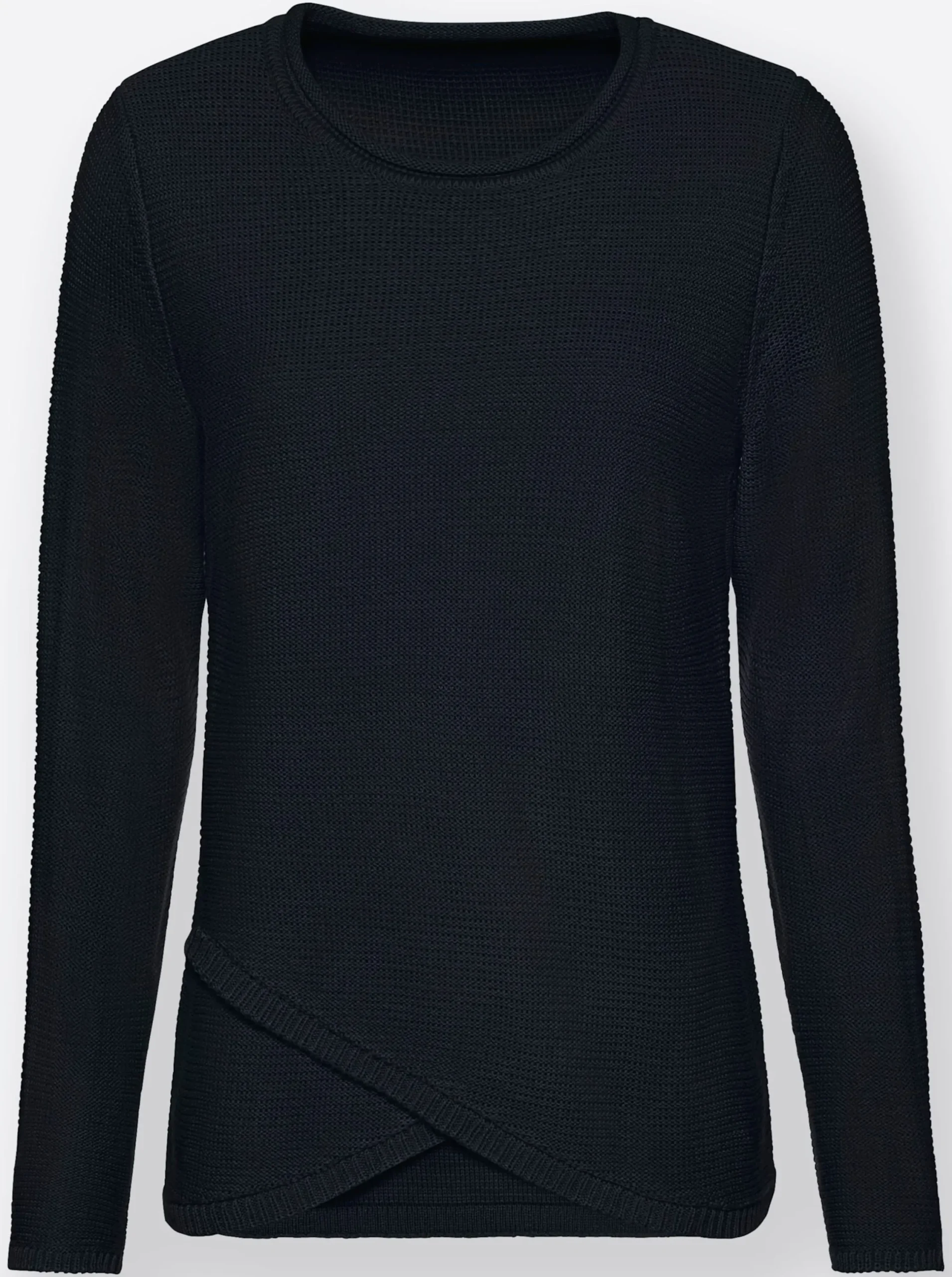 Pullover| Langarm-Pullover mit asymmetrischem Saum marine
