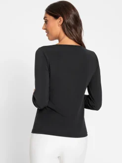Shirts|heine Langarmshirt schwarz-ecru