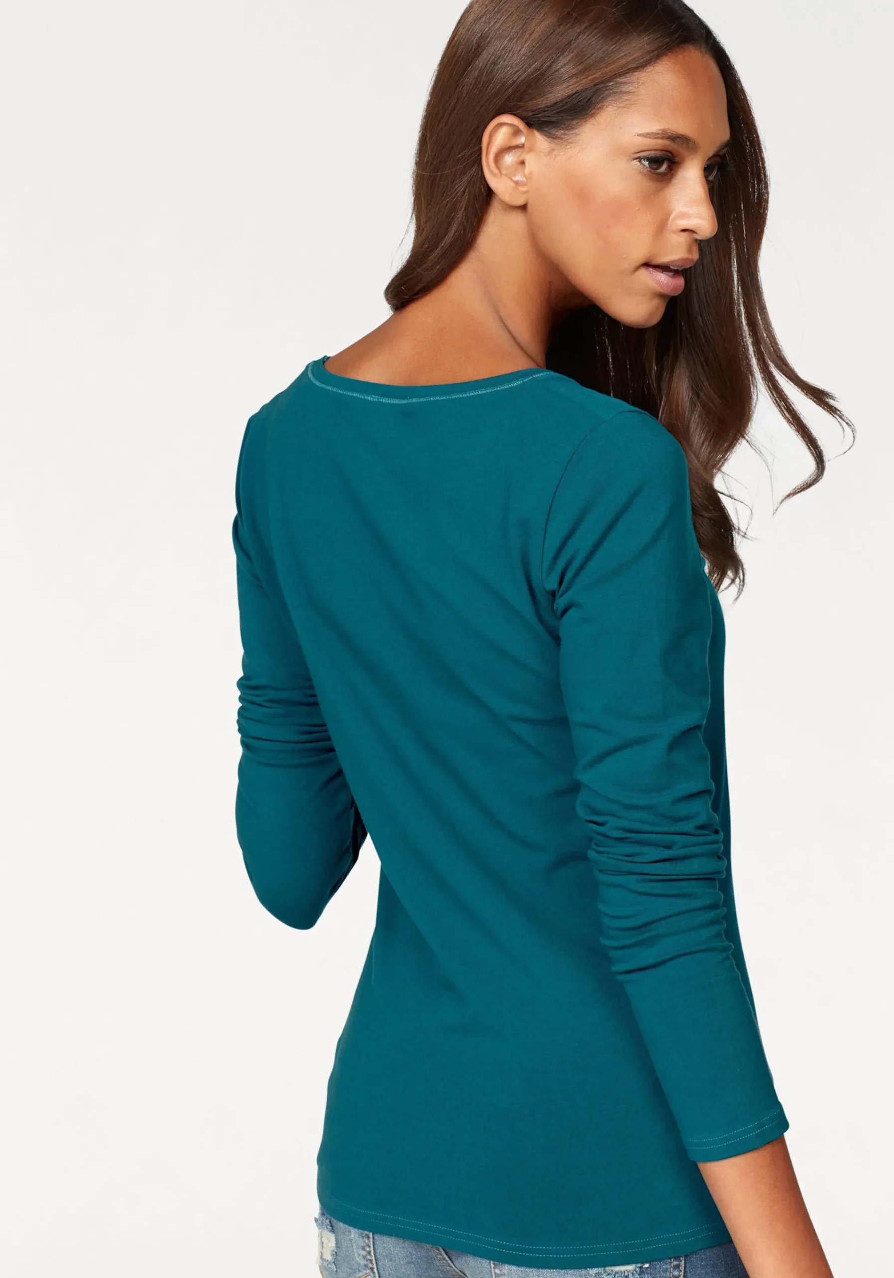 Strandmode|Vivance Langarmshirt petrol,schwarz