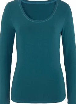Strandmode|Vivance Langarmshirt petrol,schwarz
