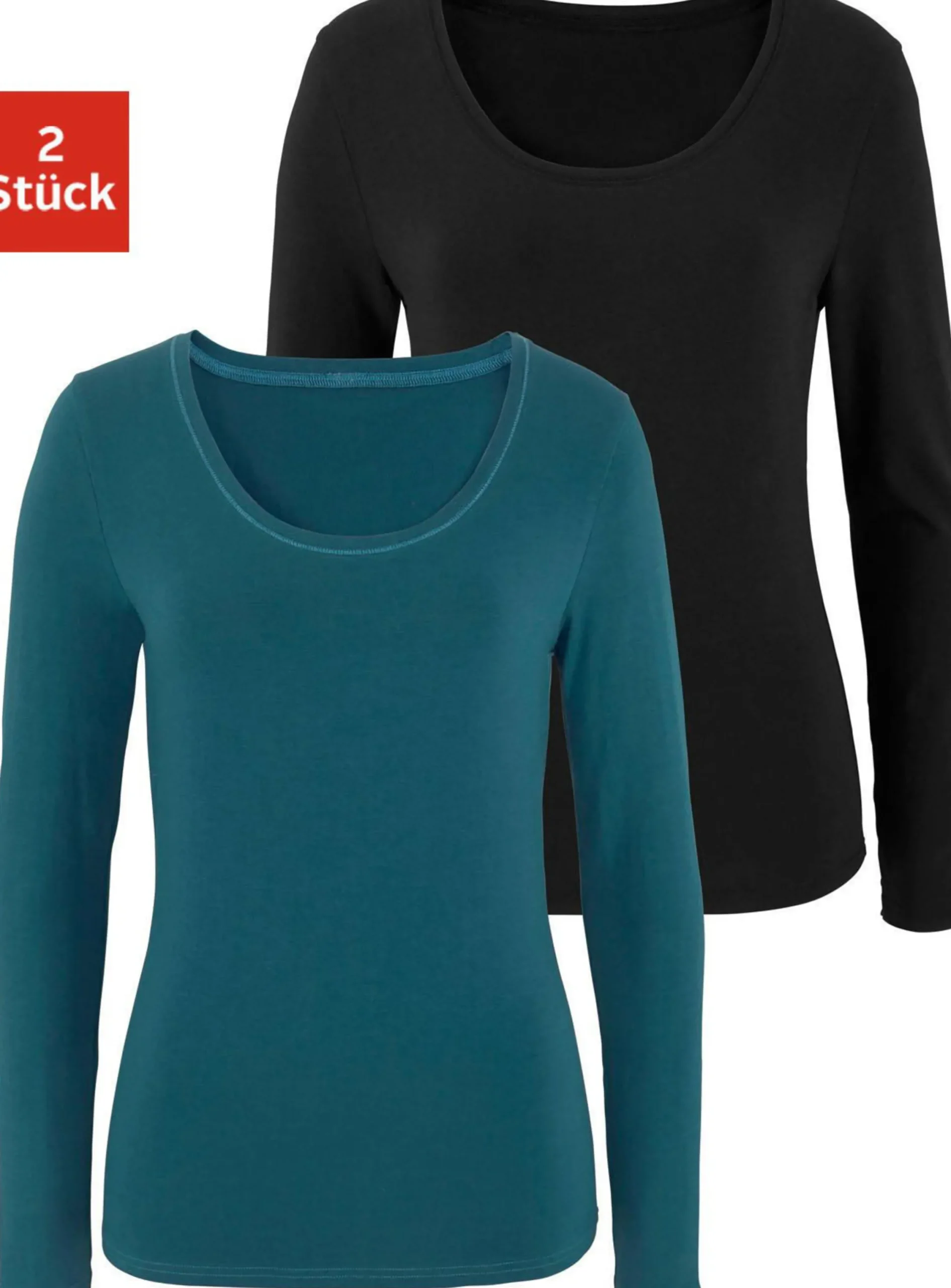 Strandmode|Vivance Langarmshirt petrol,schwarz