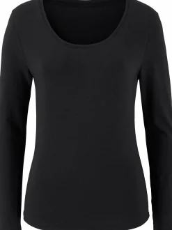 Strandmode|Vivance Langarmshirt schwarz