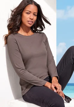 Shirts|Vivance Langarmshirt mint,taupe