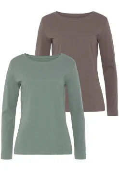 Shirts|Vivance Langarmshirt mint,taupe