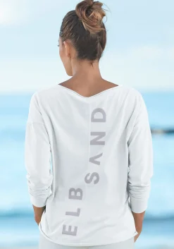 Strandmode|Elbsand Langarmshirt weiß