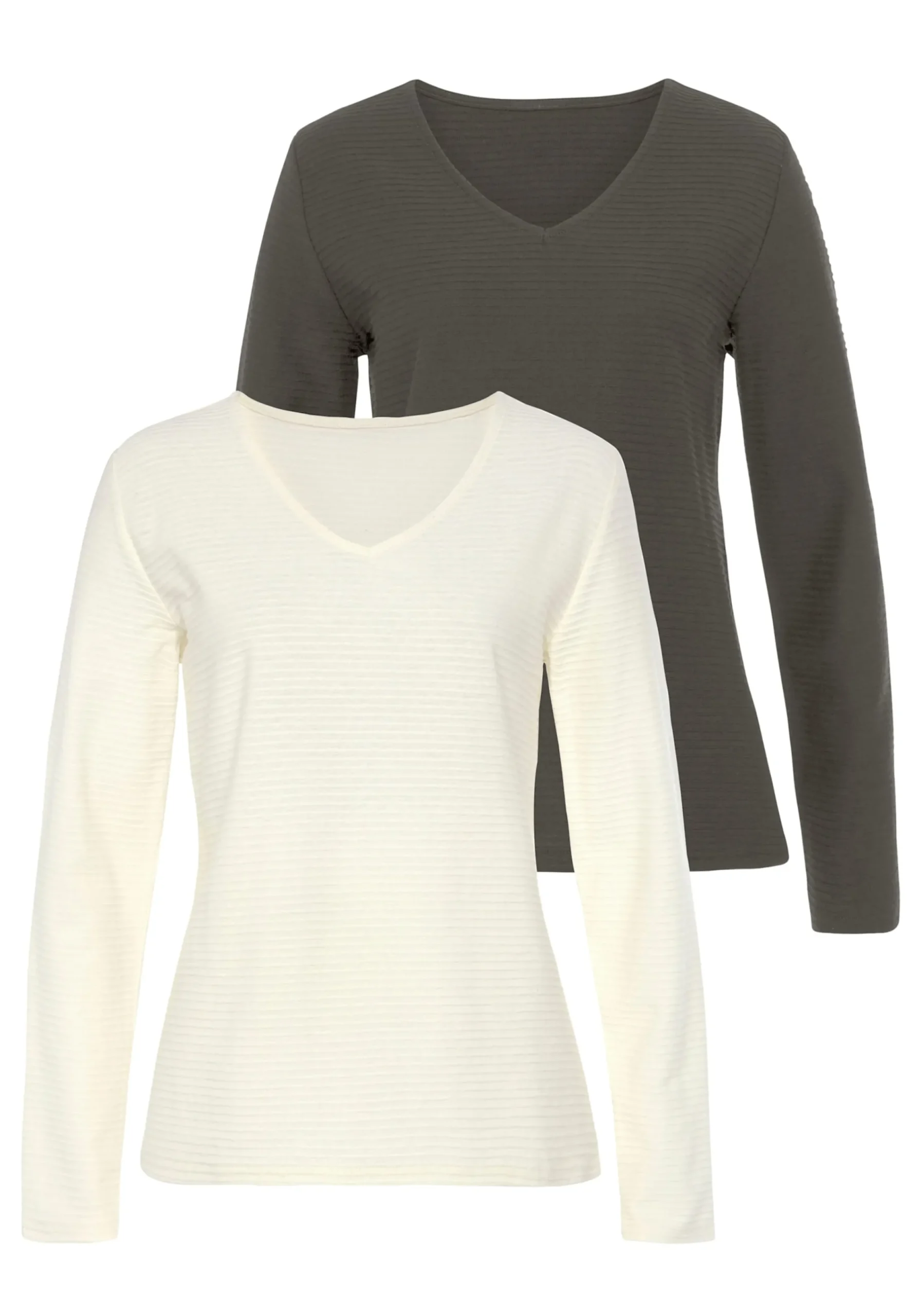 Strandmode|Shirts|LASCANA Langarmshirt khaki,creme