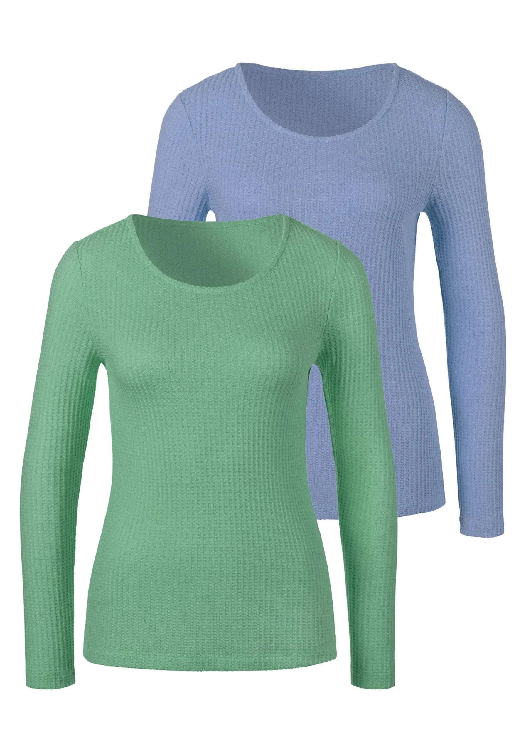 Shirts|LASCANA Langarmshirt hellblau,grün