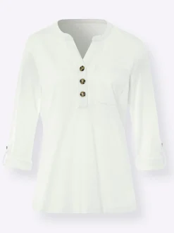 Blusen|Shirts|heine Langarmshirt ecru