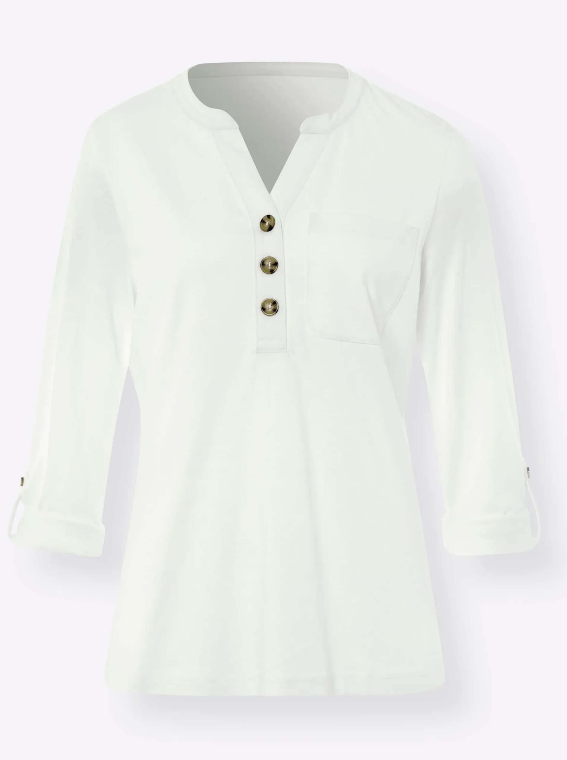 Blusen|Shirts|heine Langarmshirt ecru