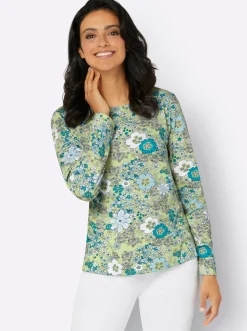 Shirts| Langarmshirt pistazie-mint-bedruckt