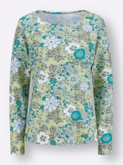 Shirts| Langarmshirt pistazie-mint-bedruckt