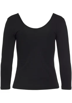 Shirts|LASCANA Langarmshirt schwarz