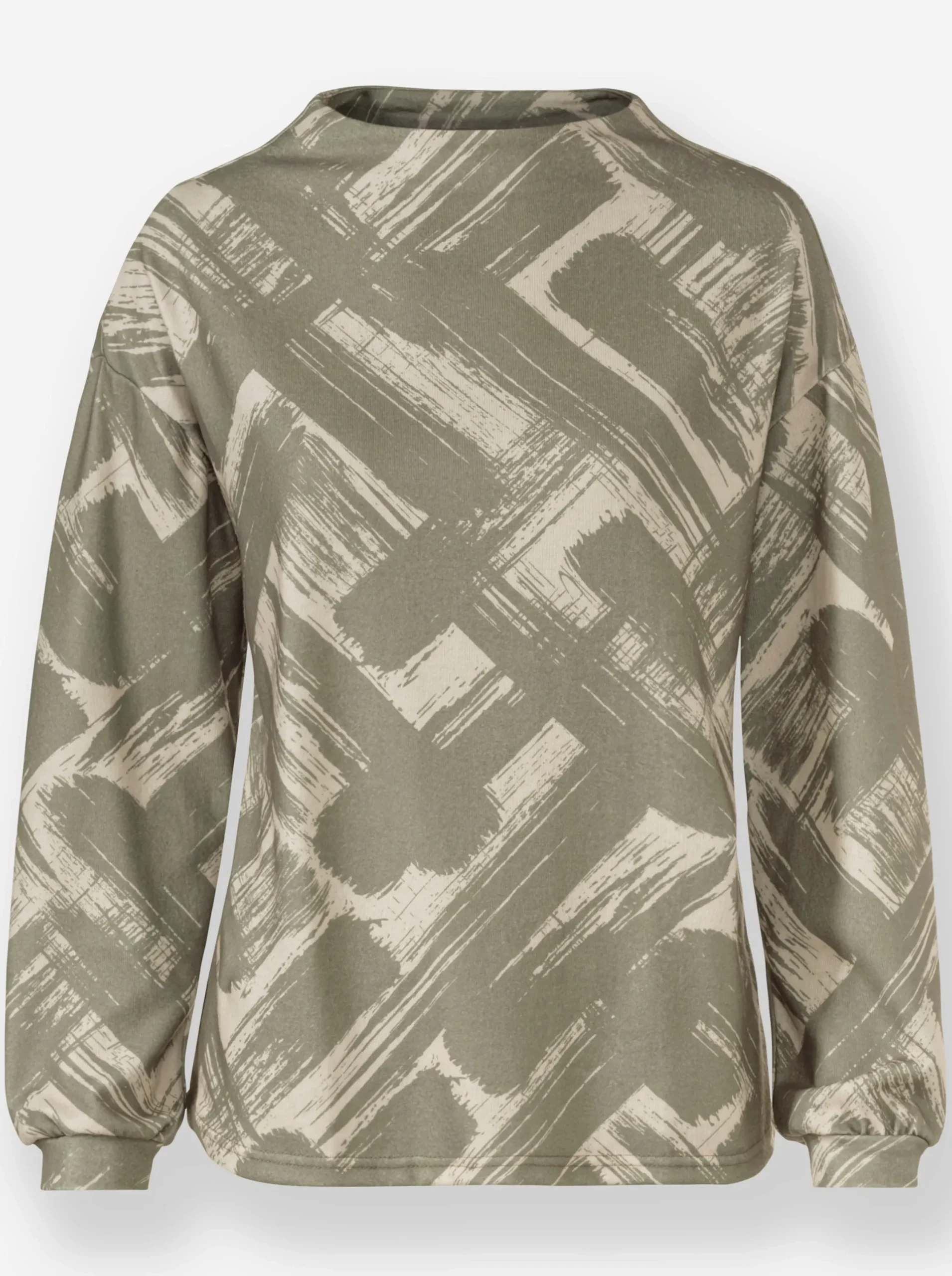 Pullover|heine Langarmshirt khaki-sand-bedruckt