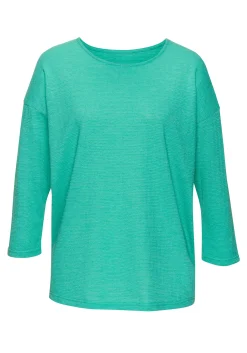Strandmode|Vivance Langarmshirt türkis,weiß