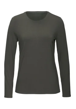 Strandmode|Shirts|LASCANA Langarmshirt graugrün,creme